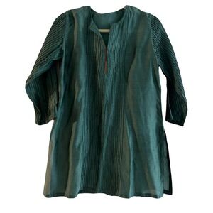 New with tags Anokhi tunic silk & cotton  blue green size M